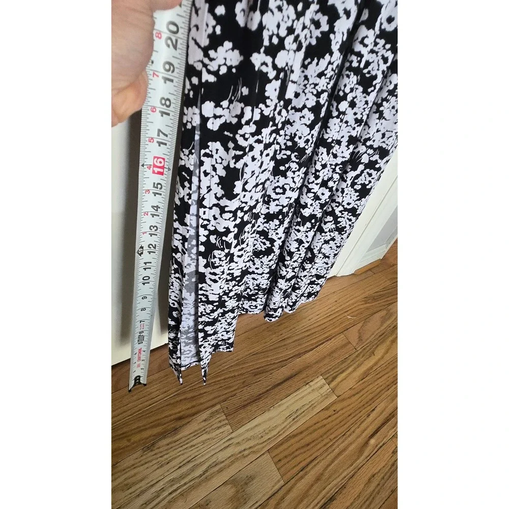 Lane Bryant Black‎ White Floral Maxi Dress Sleeveless Tie Back Size 18/20 NEW